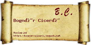 Bognár Ciceró névjegykártya