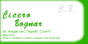 cicero bognar business card